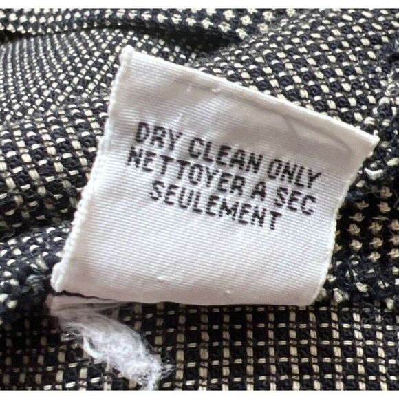 Talbots Button Front Shirt Sz L Wool Blend Checkered Collared Black White - Picture 6 of 11